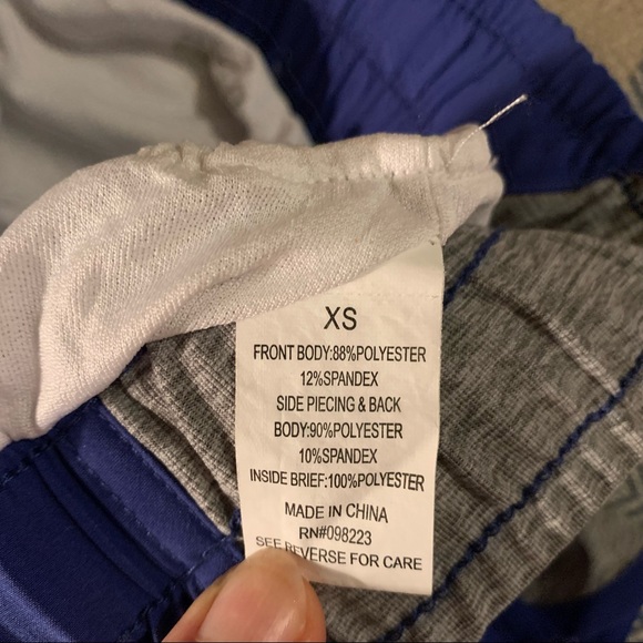 BCG Inner Drawstring Running Shorts -Blue/Gray - Picture 4 of 4